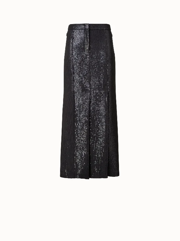 Long Sequin Covered Silk Skirt corduroy skirt cozy