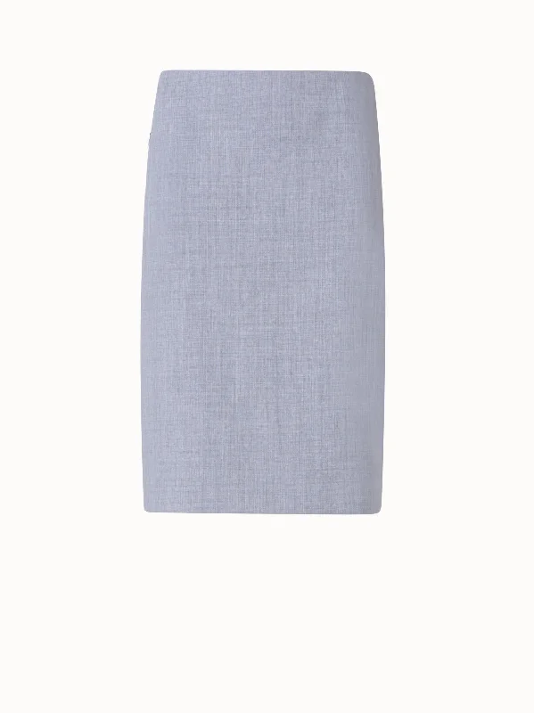 Pencil Skirt in Wool Double-Face with Zip Pockets chiffon skirt delicate