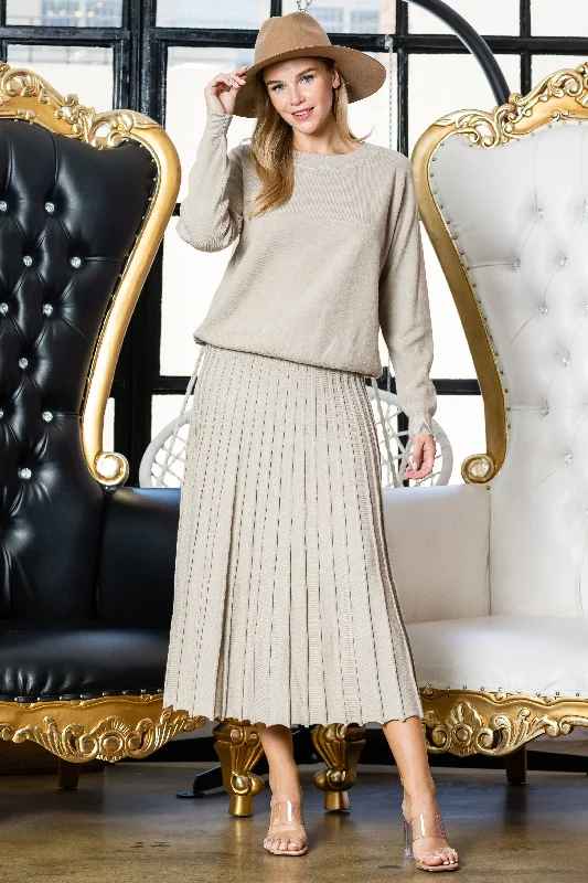 Sanaa Knitted Ribbed Skirt leather skirt durable